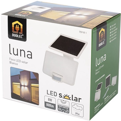Foco Solar Luna 8W 800 Lumens Blanco